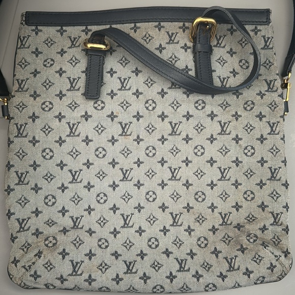 Louis Vuitton Navy Mini Lin Two Way Bag - Picture 5 of 6